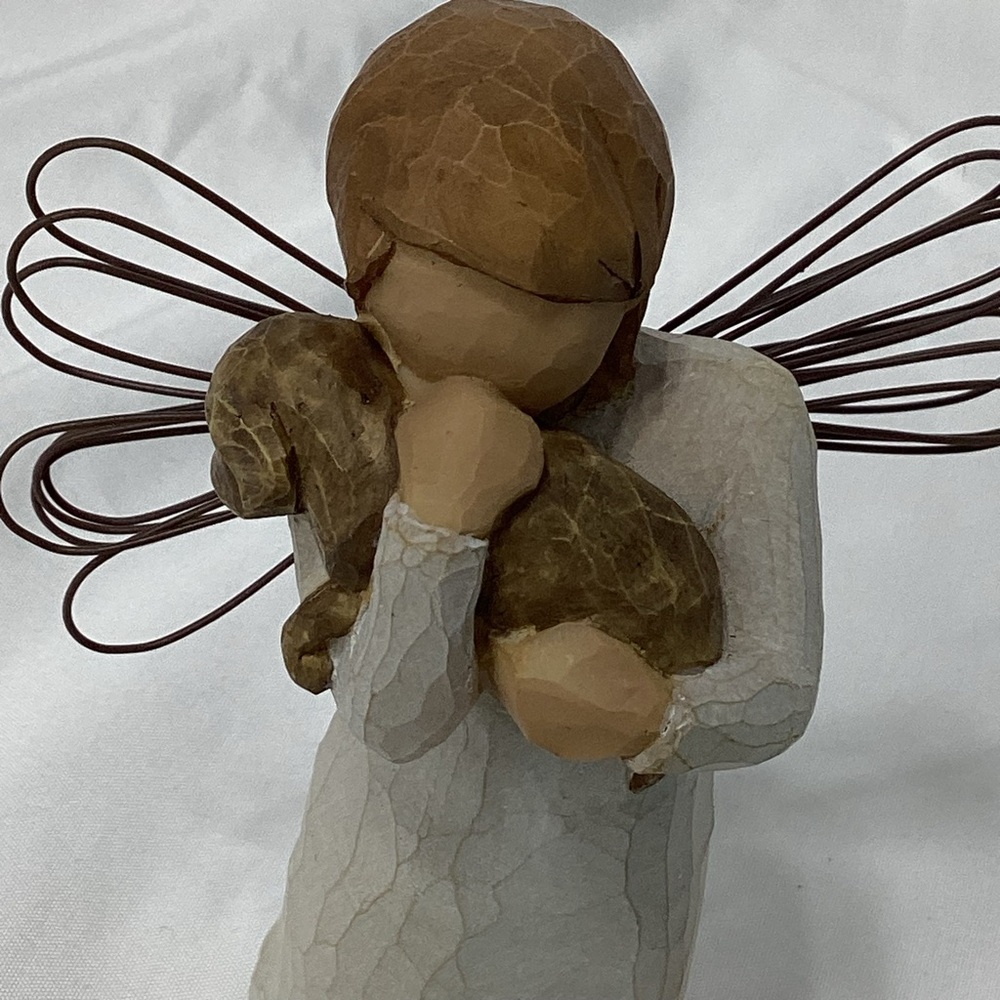 Willow Tree Angel Of Friendship Figurine 2009 Demdaco Angel Holding a Puppy - Picture 5 of 9